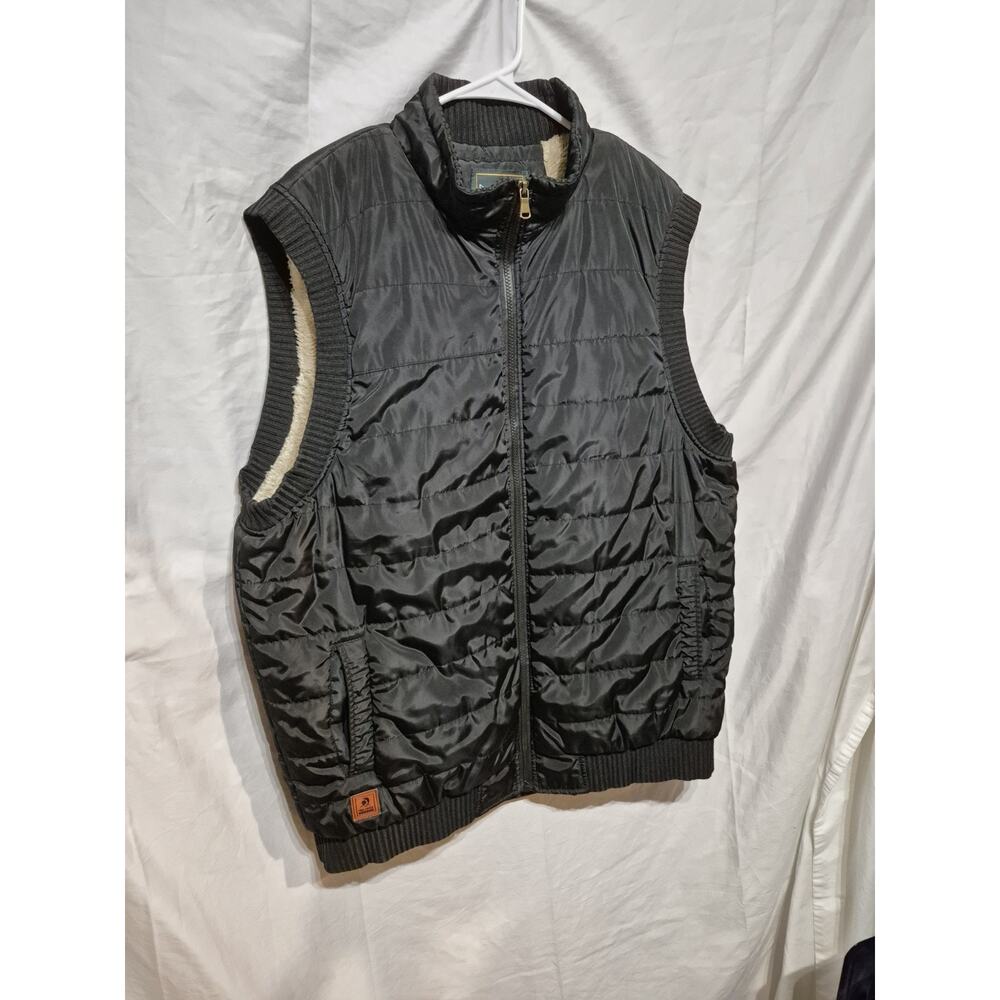 Cool Choice Vest Mens Size 2XL Sherpa Fleece Lined Black Zip Snap Outdoor Puffer